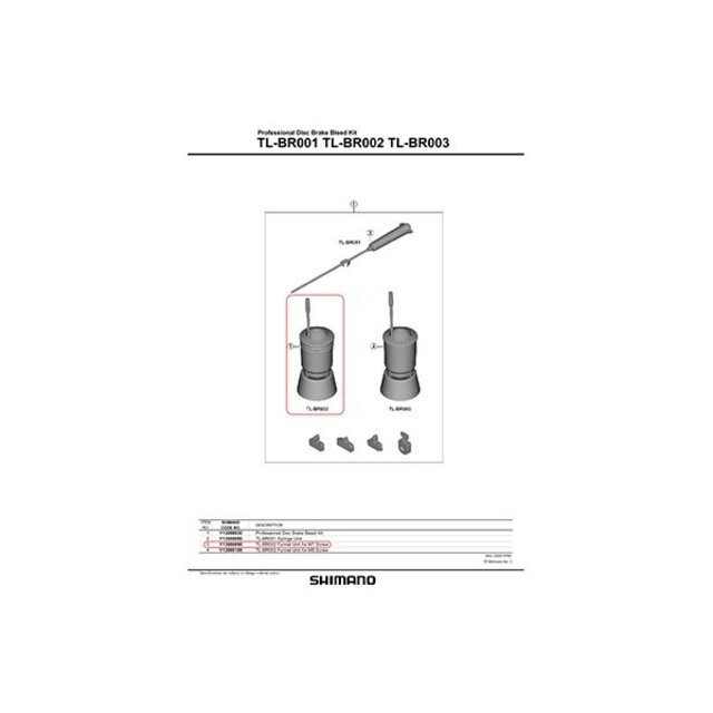 SHIMANO TL-BR002 olietrechter ST Road M7 voor ontluchting schijfrem SHIMANO TL-BR002 olietrechter ST Road M7 voor ontluchting schijfrem