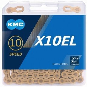 KMC ketting X10EL goud EL (extra light) 114 schakels
