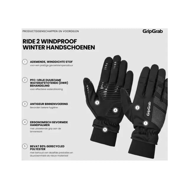 GripGrab Ride 2 Windproof winter handschoenen GripGrab Ride 2 Windproof winter handschoenen