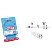 Elvedes schakel binnenkabel rvs 3m 2 nippels 4x4 e Elvedes schakel binnenkabel rvs 3m 2 nippels 4x4 e