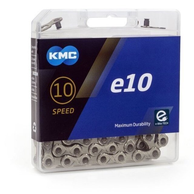 KMC 10-speed e-bike ketting - zilver - 122 schakels - hoge duurzaamheid - niet richtinggebonden KMC 10-speed e-bike ketting - zilver - 122 schakels - hoge duurzaamheid - niet richtinggebonden