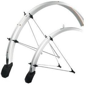 Spatbordset Elegance 28" x 46 mm - zilver