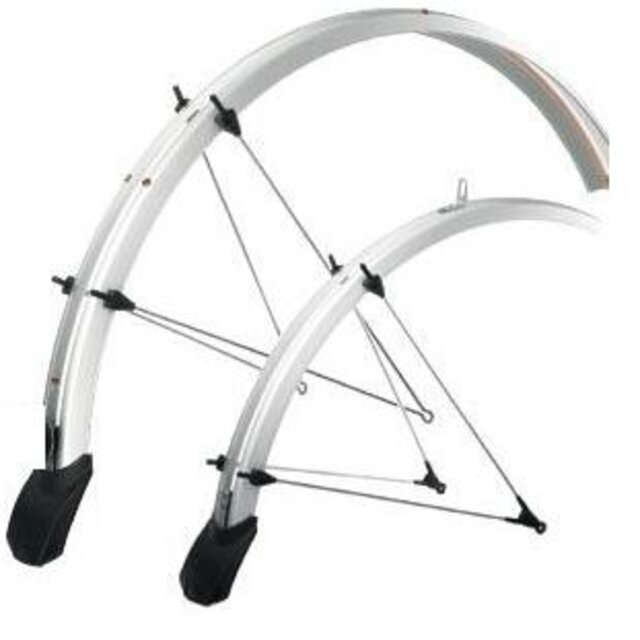 Spatbordset Eurofender Elegance 28" x 46 mm - zilver Spatbordset Eurofender Elegance 28" x 46 mm - zilver