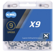 9-speed ketting KMC X9 122 schakels - Zilver/Grijs
