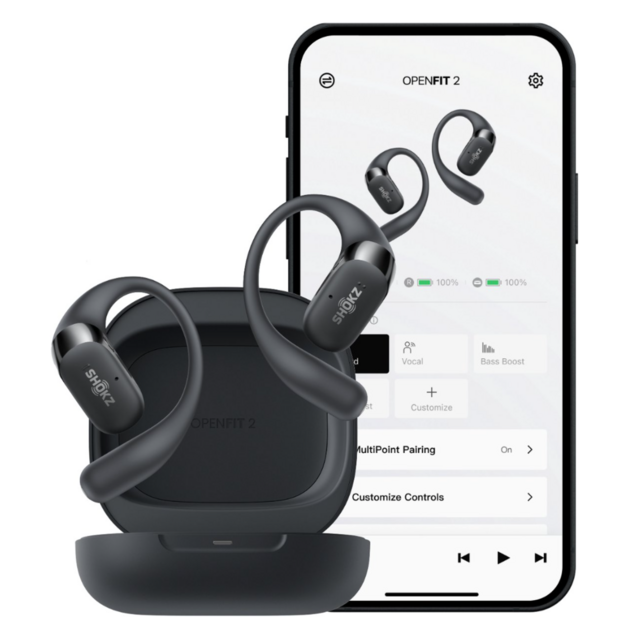 Shokz OpenFit 2 - Open-ear - Sporthoofdtelefoon - Draadloze Oordopjes