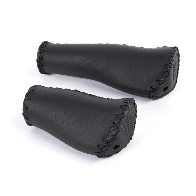 Velo Ergo Leren Handvatten 92/135 mm – Zwart