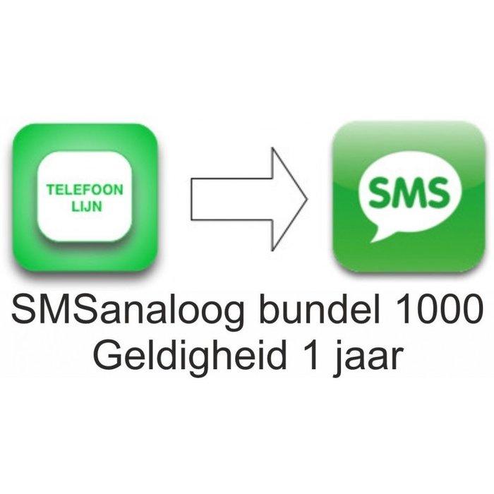 SMSanaloog SMSanaloog prepaid bundel 1000 geldigheid 1 jaar