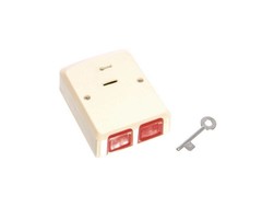 OBS Overvalknop, dubbelknops, wit kunststof