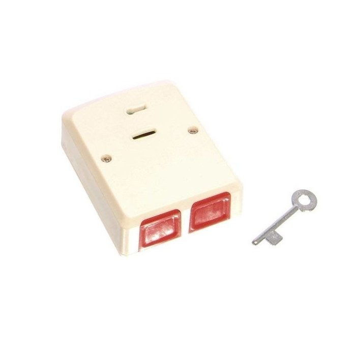 OBS Overvalknop, dubbelknops, wit kunststof