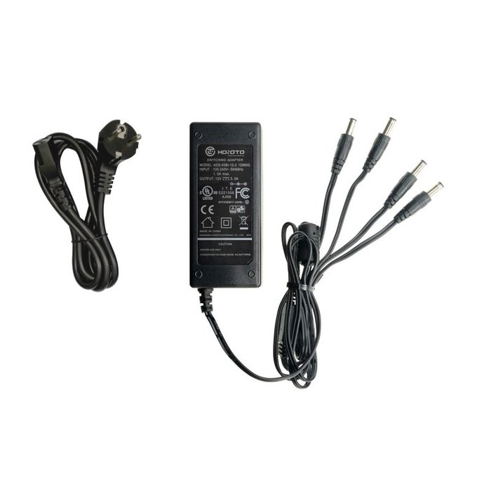 OBS Power supply 12Volt 5A 4-way for security camera