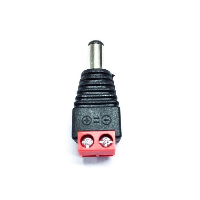 OBS Beveiligingscamera Voedings connector klein male kleur zwart met rood