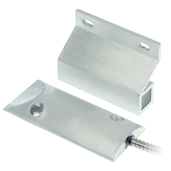 OBS Magneetcontact/roldeurcontact compact Aluminium poortcontact NB-004L voor vloermontage.