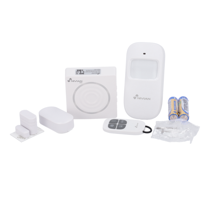 Smart Alarm Kit Panel + siren + PIR + magnetic contact + remote and Wi-Fi frequency 433 MHz maximum of 60 wireless detectors