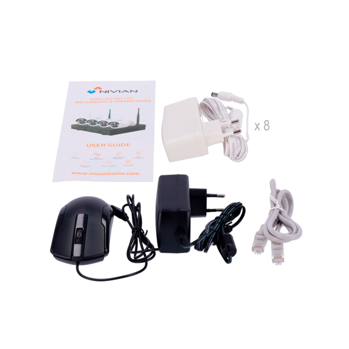 WIFI cameraset KIT1TBC8-16WIFI 8 camera's 3MP en recorder uitbreidbaar tot max 16 camera´s en harddisk 1TB