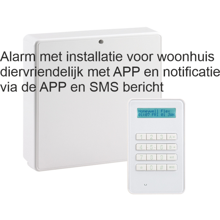 Honeywell Alarm met installatie voor woonhuis uitgebreid pakket, diervriendelijk en APP