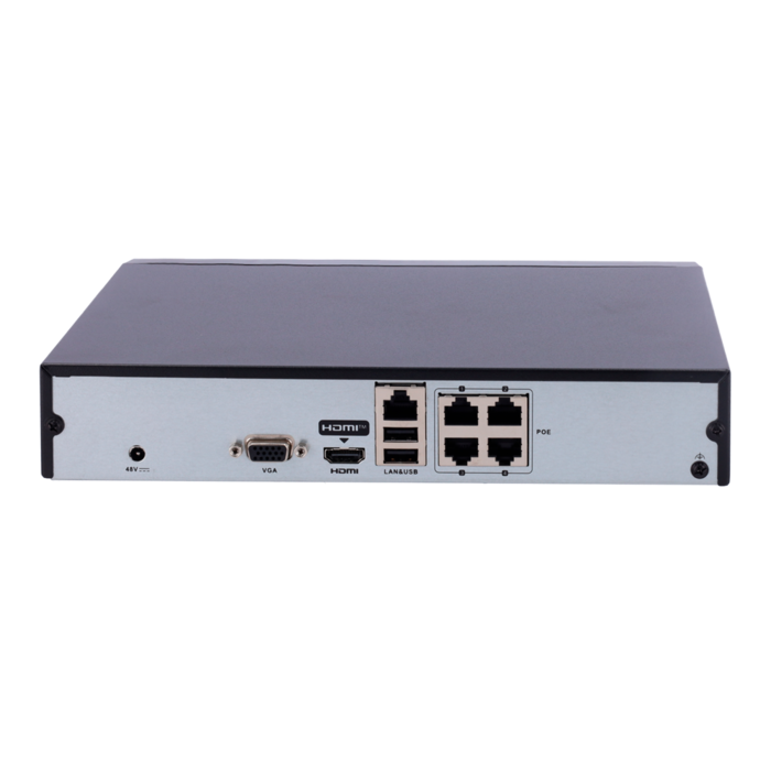 Hikvision Hikvision DS-7104NI-Q1/4P/M(D) NVR recorder voor 4IP camera's tot maximaal 6MP + harddisk 3TB