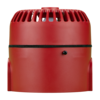 Bedrade brandsirene kleur rood met sokkel