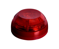 Wired fire siren/flasher colour red with base approx. 100dB Connection voltage 24-28 VDC