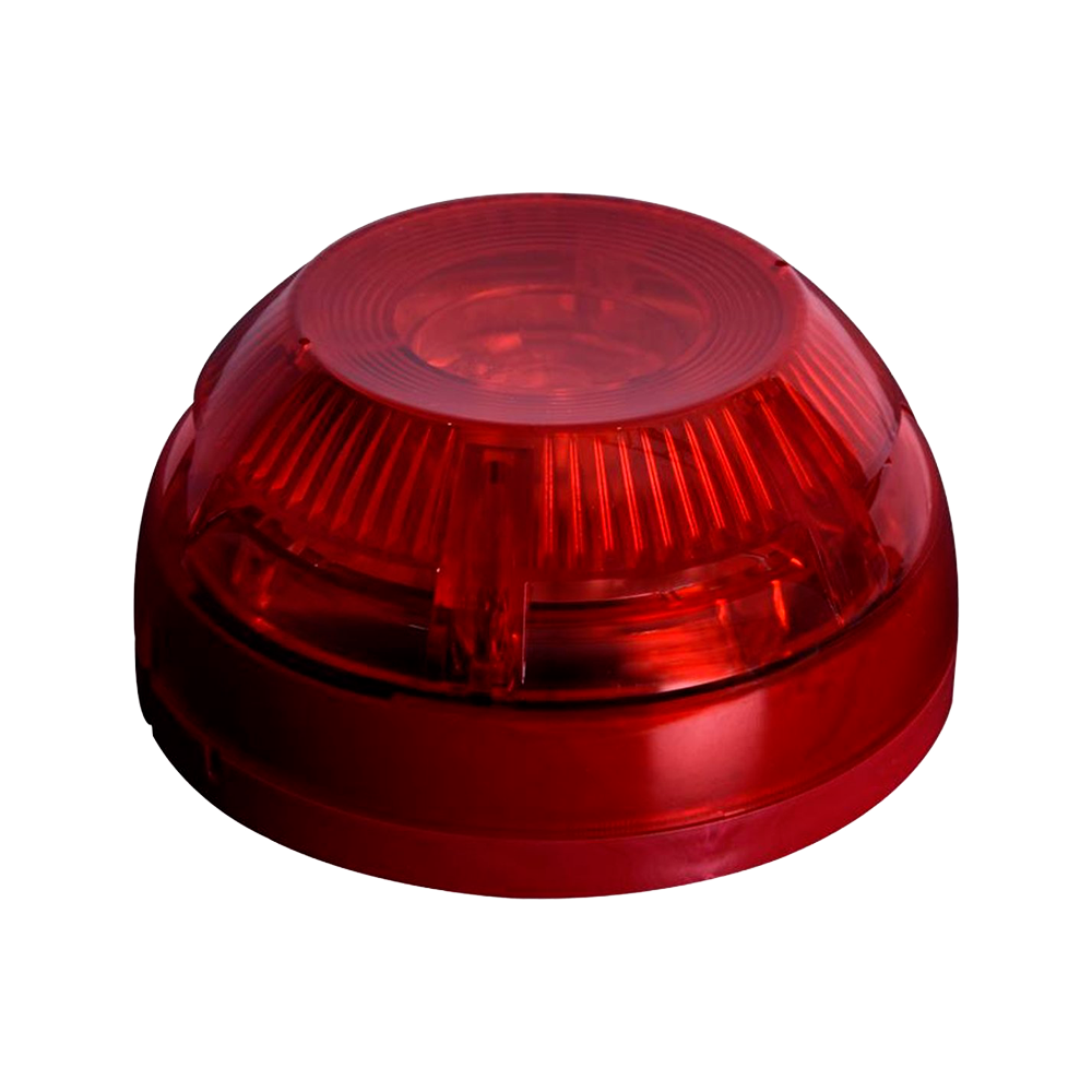 Wired fire siren/flasher colour red with base approx. 100dB Connection voltage 24-28 VDC 1 m, Connection voltage 24-28 VDC