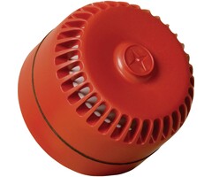 Bedrade brandsirene kleur rood met standaard