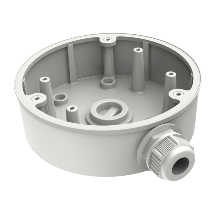 Hikvision DS-1280ZJ-PT6 - Junction box - For dome cameras - Suitable for outdoor use - Wall or ceiling installation - Cable pass - Color white 42 (H) x 137 (Ø) mm