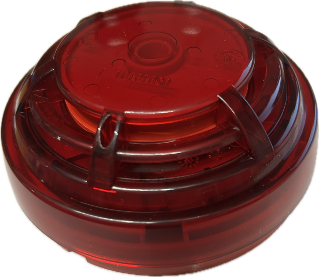 Bedrade brandalarm, met sirene en led flitser kleur rood, met voet