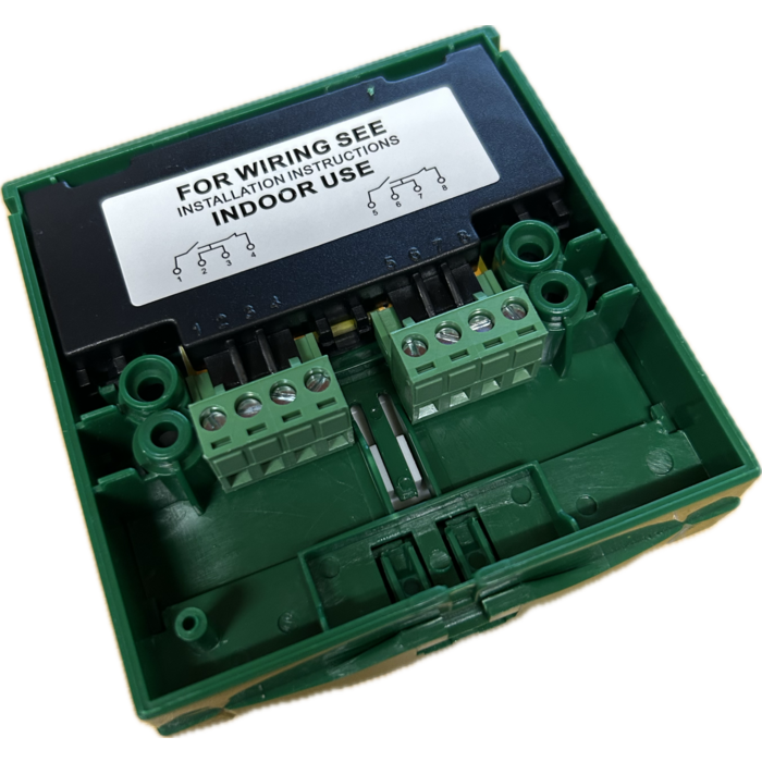 Door opener button Double pole button green with English text EMERGENCY DOOR RELEASE