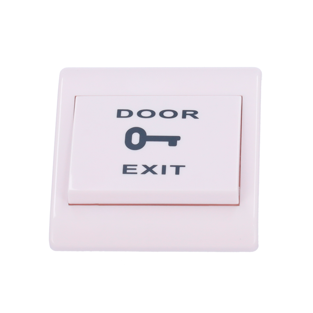 Door opener button plastic white flush-mounted for door magnetic locks