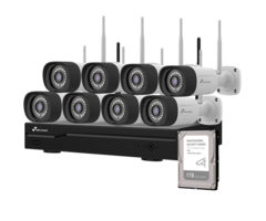 Nivian WiFi CCTV kit, WIFI cameraset 8 camera's 3MP en recorder