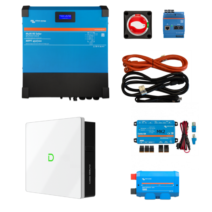 Thuisbatterij Victron RS Smart Solar 48V/6000VA/230V  met 1x Dyness 5.12KWH met standaard installatie