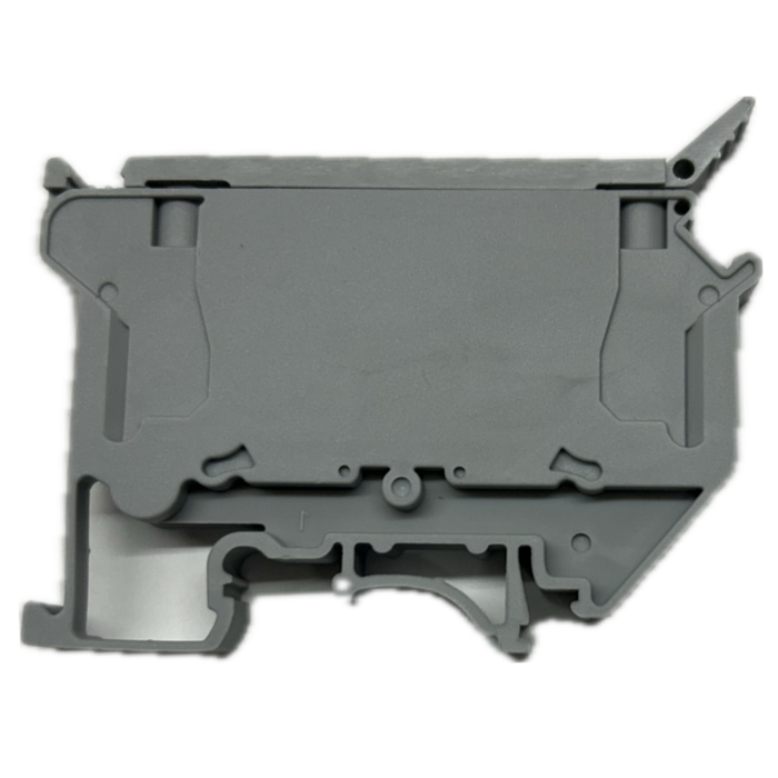 Glass fuse holder DIN rail grey maximum glass fuse 6.3A