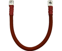 Accukabel rood zwart 35mm2 lengte 40-80cm M8 naar M10 180 graden gedraaid
