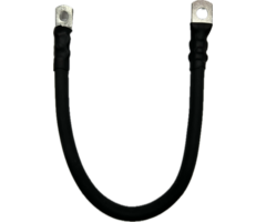 Battery cable black 35mm² length 40-80cm M8 to M10 rotated 180 degrees hard to hard with M8 and M10 connector rotated 180 degrees