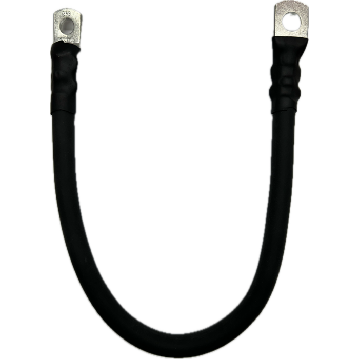 Accukabel zwart 35mm2 lengte 40-80cm M8 naar M10  180 graden gedraaid maximale temperatuur kabel 70 graden geschikt voor diverse thuisaccu's of thuisbatterijen