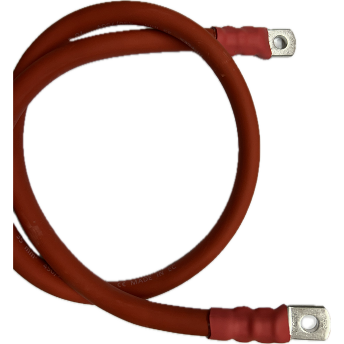 Accukabel rood 35mm2 lengte 40-80cm M8 naar M8  maximale temperatuur kabel 70 graden