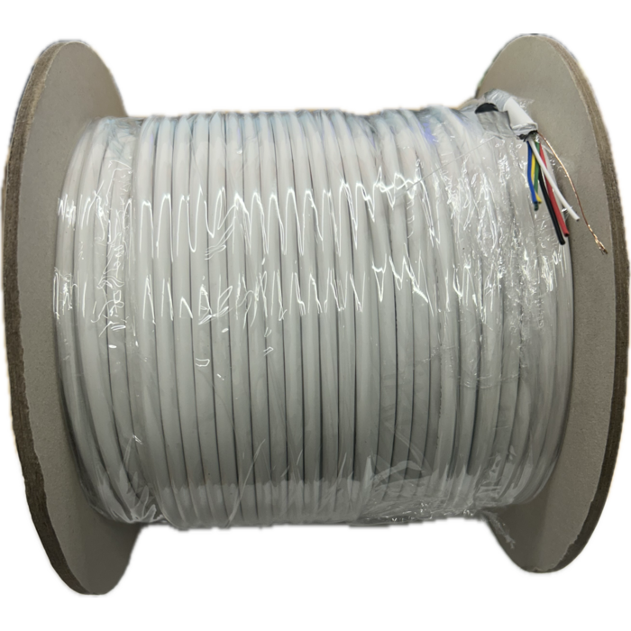 OBS 100 meters Alarm cable 2x0.5+4x0.22m shielded flexible roll of 100 meters 99.95% copper with aluminum foil shielding