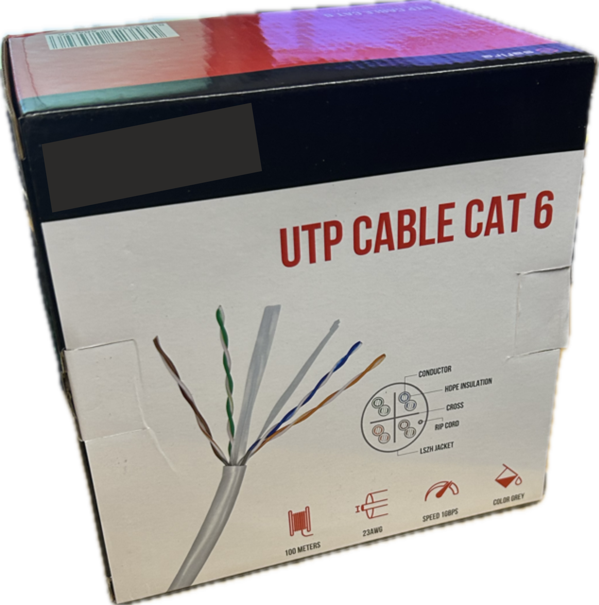 UTP babel Cat6 100M CCA in box, color gray