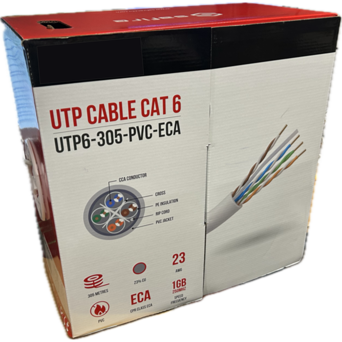 UTP babel Cat6 305M CCA in box, color gray