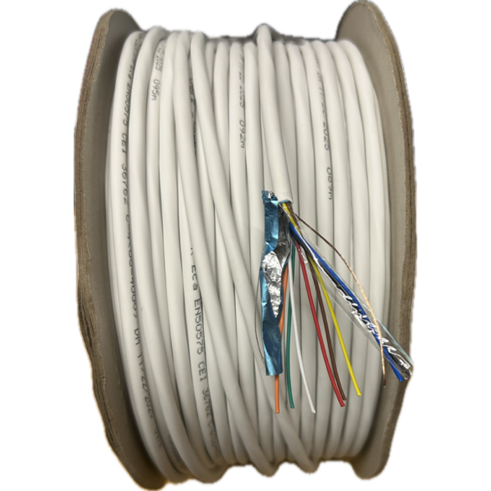 OBS 100 meters of alarm cable, 8x0.22m flexible roll of 100 meters, 99.95% COPPER