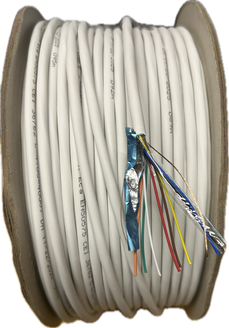 OBS 100 meters of alarm cable, 8x0.22m flexible roll of 100 meters, 99.95% COPPER