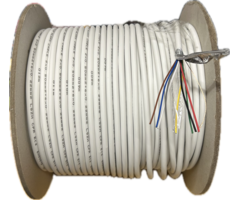 OBS 100 meter Alarm kabel 2x0,5+6x0,22m afgeschermd soepel haspel van 100meter 99.95% koper met afscherming