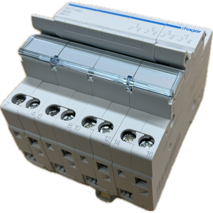 Omschakelaar 3Fase 40A met 3 standen voor thuisaccu's stand 1 bv grid stand 2 accu en stand 0 neutraal