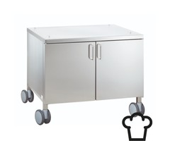 Rational RVS onderstel - volledig gesloten met deurtjes en 14 x 1/1 GN (verrijdbaar)