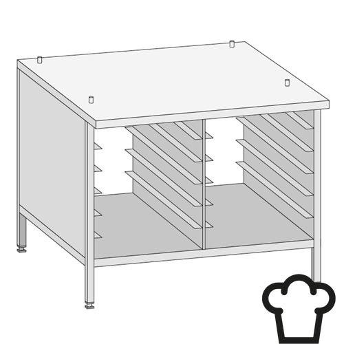 Rational Rational 61 / 101 RVS onderstel - met zijwanden en 14 x (400x600)