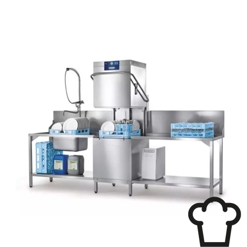 Hobart AMXXS-10B Doorschuif vaatwasmachine (met ingebouwde waterontharder)