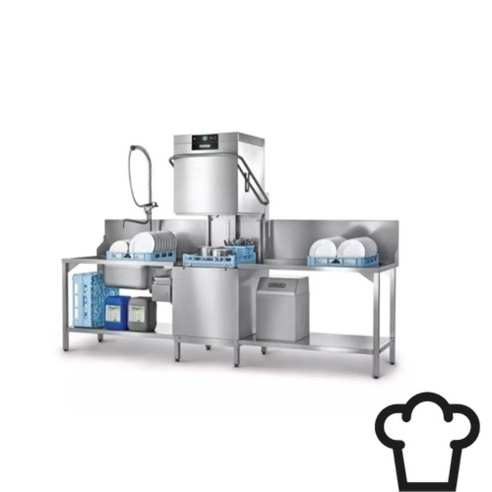 Hobart AUPS-10B Doorschuif vaatwasmachine (met ingebouwde waterontharder)