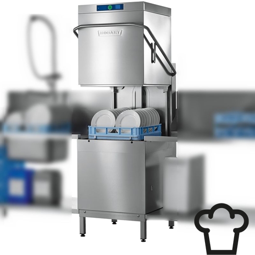 Hobart AMXS-10B Doorschuif vaatwasmachine (met ingebouwde waterontharder)