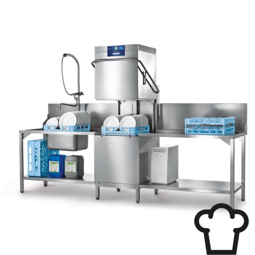 Hobart AMXXS-10B Doorschuif vaatwasmachine (met ingebouwde waterontharder)