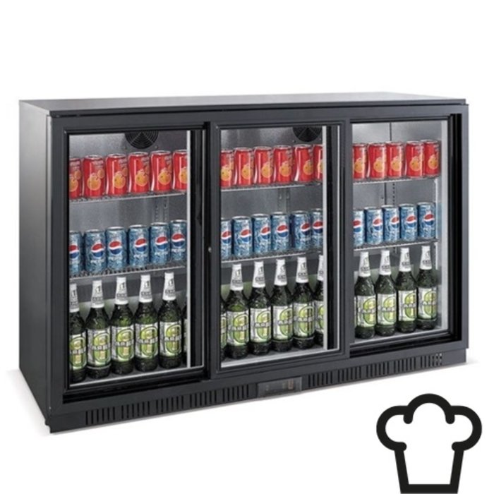 Combisteel Barkoeler zwart 3 schuifdeuren 330L