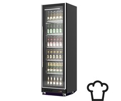 Combisteel Koelkast 1 glazendeur zwart